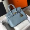 Hermes Birkin Designer Tote Bag Togo Leather 28335 Light Blue