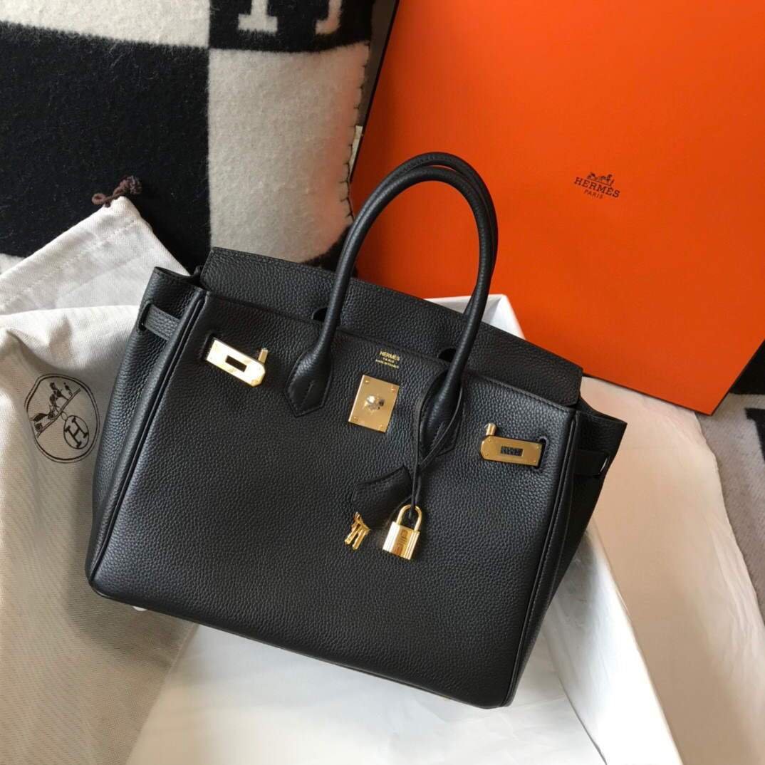 Replica Hermes Birkin Designer Tote Bag Togo Leather 28334 Black