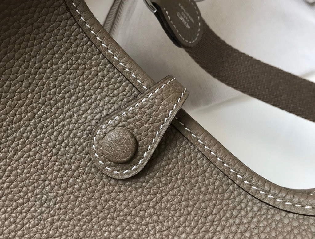 Replica Hermes Evelyne Bag Designer Hermes Mini Crossbody Real Bag 20423 Gray