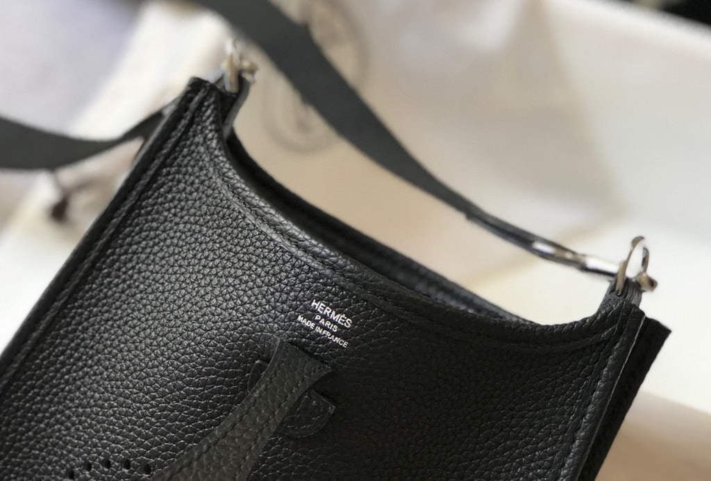 Replica Hermes Evelyne Bag Designer Hermes Mini Crossbody Real Bag 20421 Black