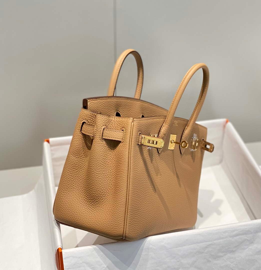 Hermes Birkin Designer Tote Bag Togo Leather 28567 Camel