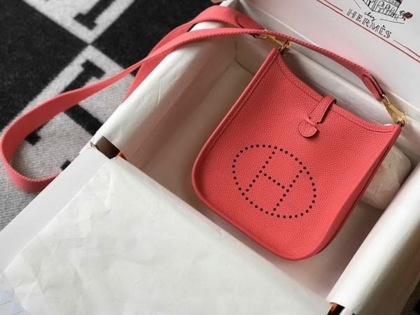 Replica Hermes Evelyne Bag Designer Hermes Mini Crossbody Bag 20397 Gold Buckle Red