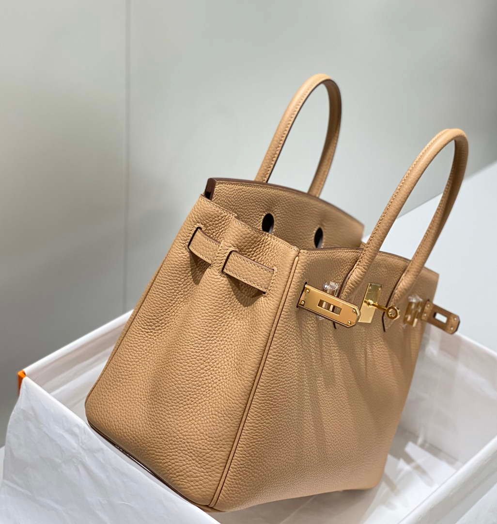 Hermes Birkin Designer Tote Bag Togo Leather 28567 Camel