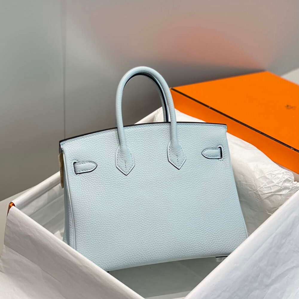 Hermes Birkin Designer Tote Bag Togo Leather 28566 Blue Pale