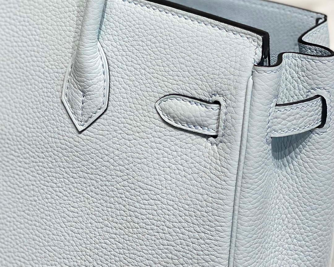 Hermes Birkin Designer Tote Bag Togo Leather 28566 Blue Pale