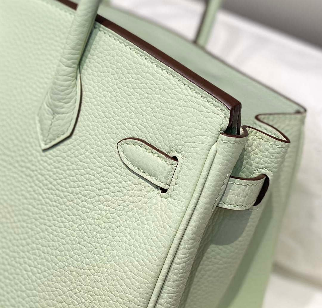 Hermes Birkin Designer Tote Bag Togo Leather 28565 bubble green