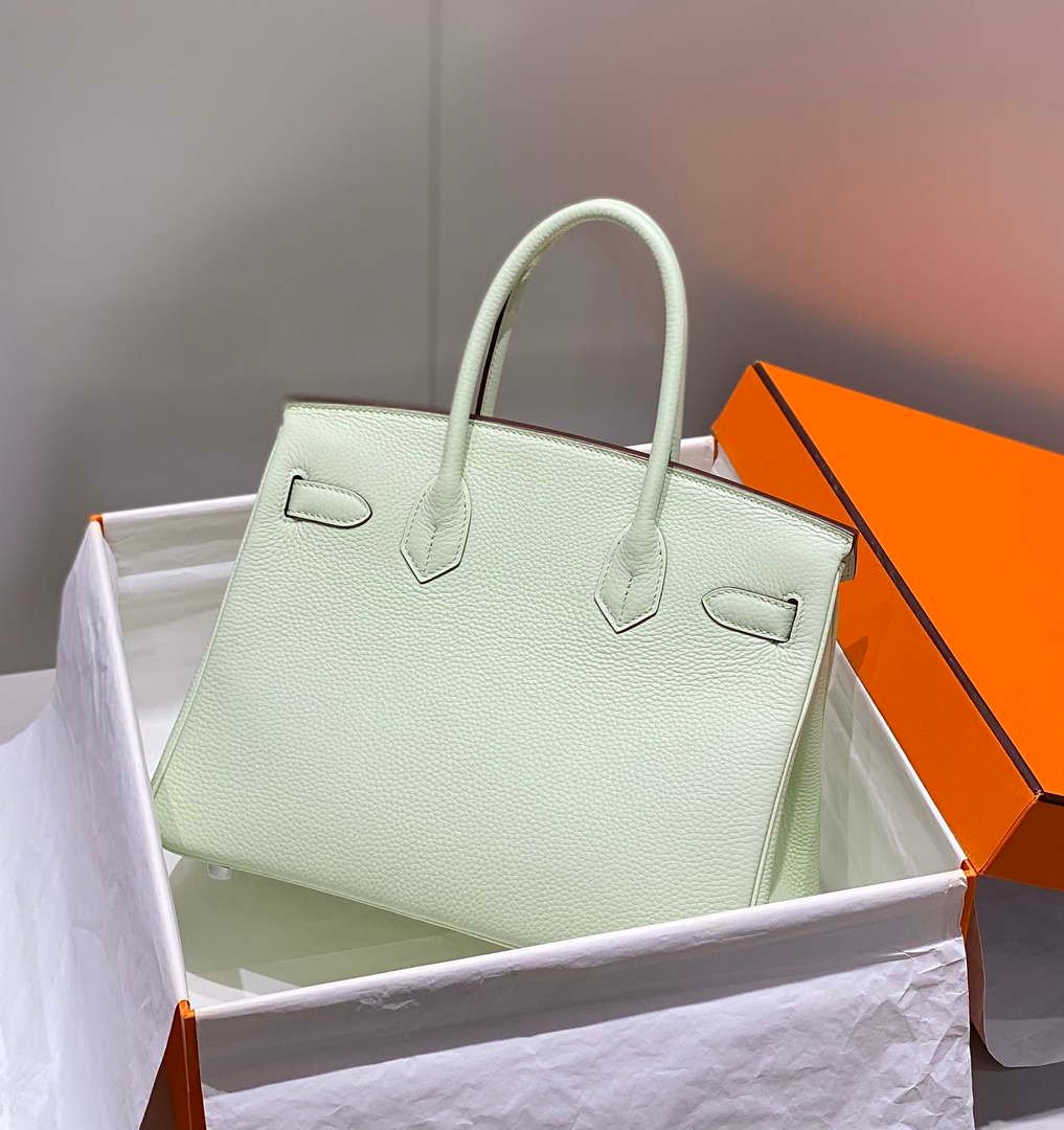 Hermes Birkin Designer Tote Bag Togo Leather 28565 bubble green