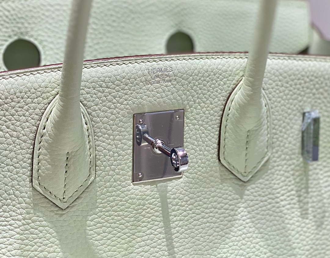 Hermes Birkin Designer Tote Bag Togo Leather 28565 bubble green