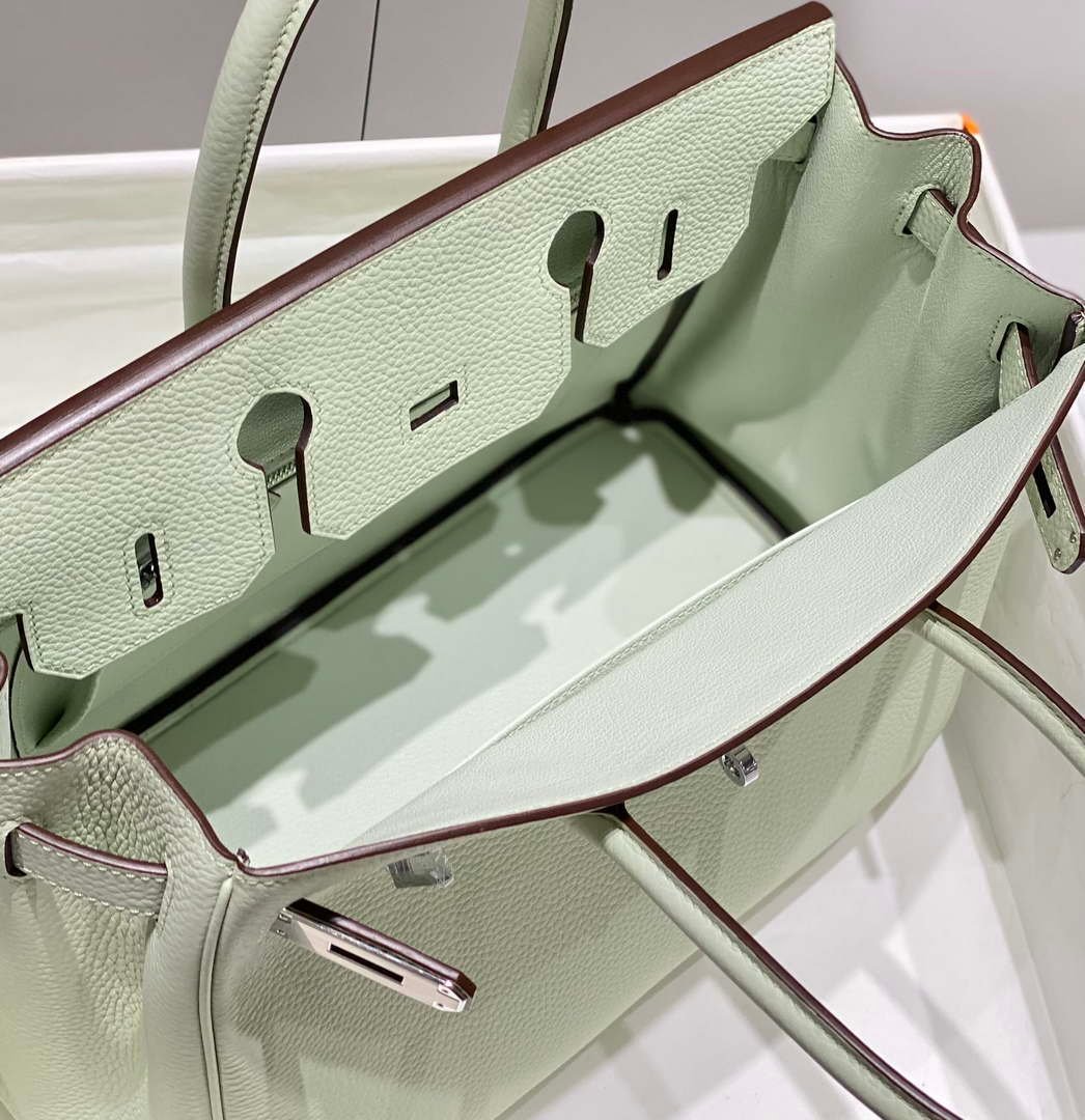 Hermes Birkin Designer Tote Bag Togo Leather 28565 bubble green
