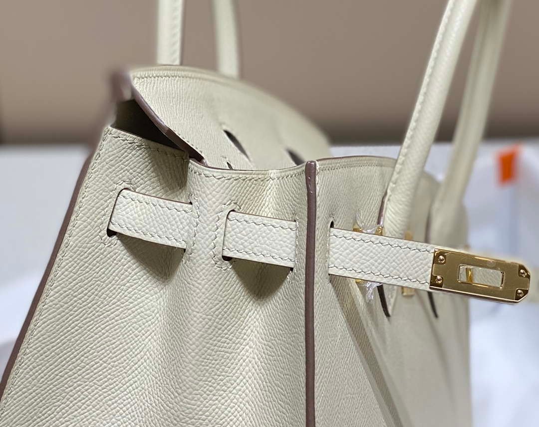 Hermes Birkin Designer Tote Bag Epsom Leather 28388 Milkshake white