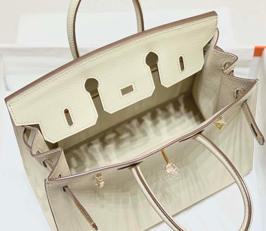 Hermes Birkin Designer Tote Bag Epsom Leather 28388 Milkshake white