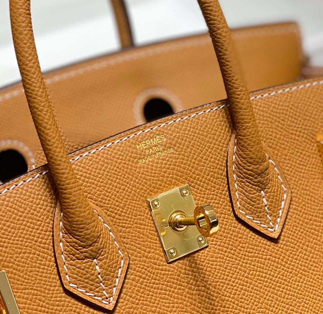 Hermes Birkin Designer Tote Bag Epsom Leather 28371 Golden brown