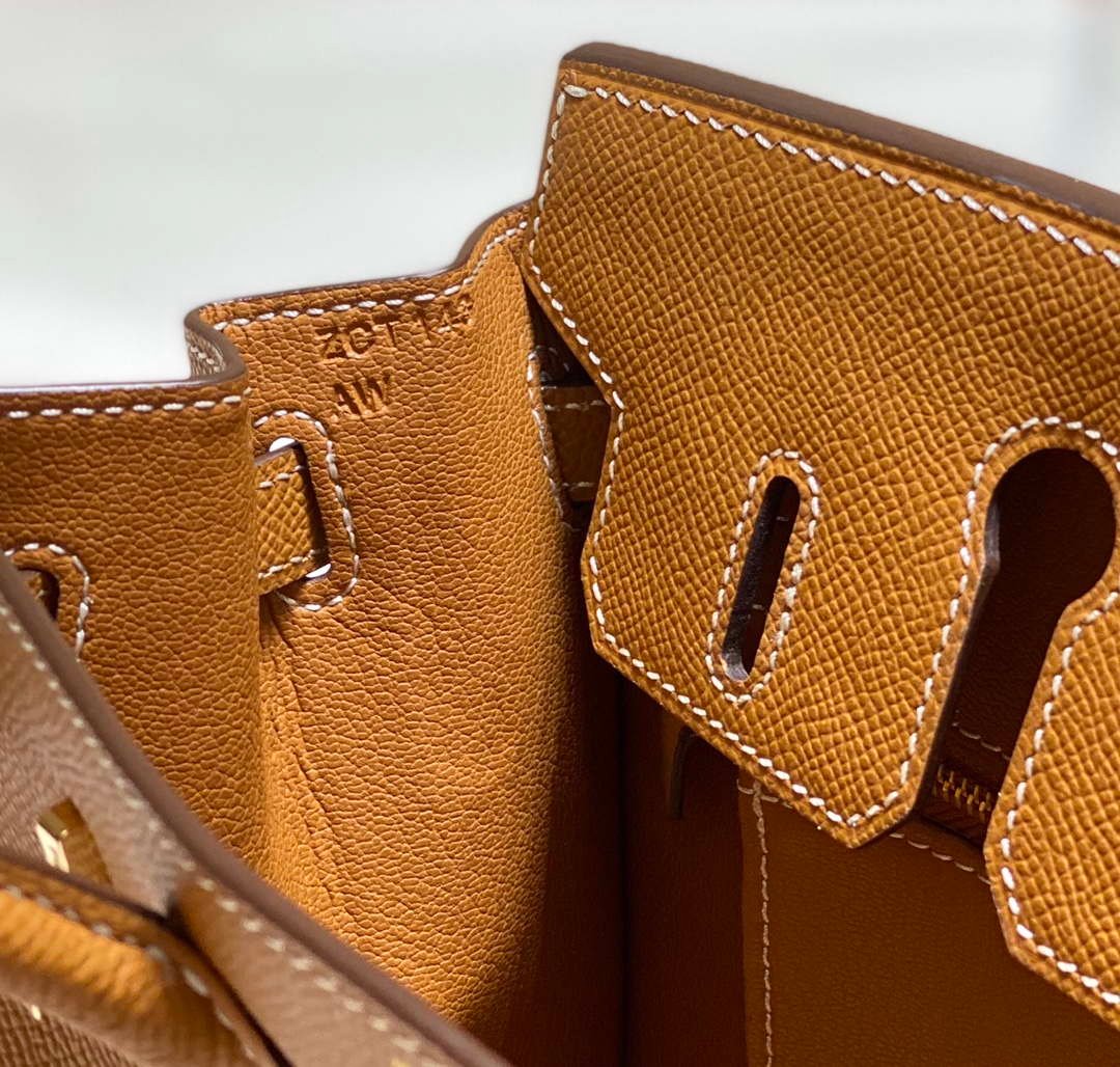 Hermes Birkin Designer Tote Bag Epsom Leather 28371 Golden brown