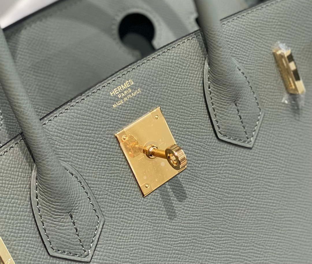 Hermes Birkin Designer Tote Bag Epsom Leather 28370 Almond Green