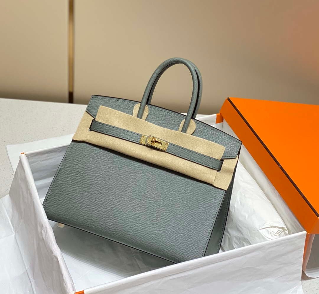 Hermes Birkin Designer Tote Bag Epsom Leather 28370 Almond Green
