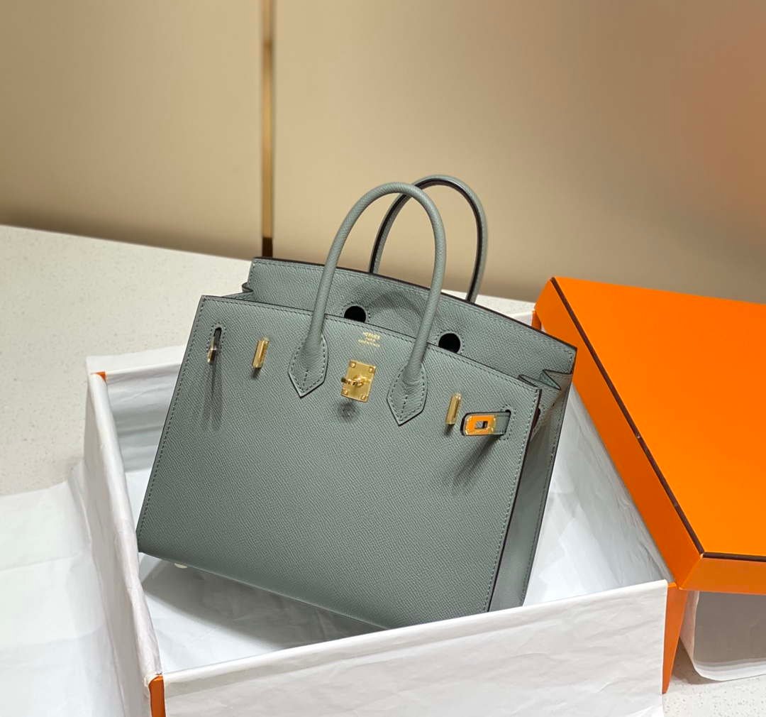 Hermes Birkin Designer Tote Bag Epsom Leather 28370 Almond Green