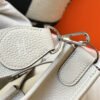 Hermes H083435 Evelyne III 29 Shoulder Bag Silver Hardware White Gray