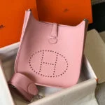 Replica Hermes H083435 Evelyne III 29 Shoulder Bag Silver Hardware Pink