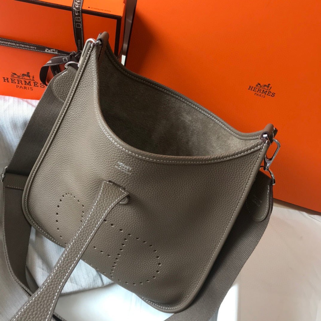 Replica Hermes H083435 Evelyne III 29 Shoulder Bag Silver Hardware Dark Gray