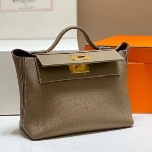 Hermes Kelly 2424 Leather 29cm H230268 Black Shoulder bag