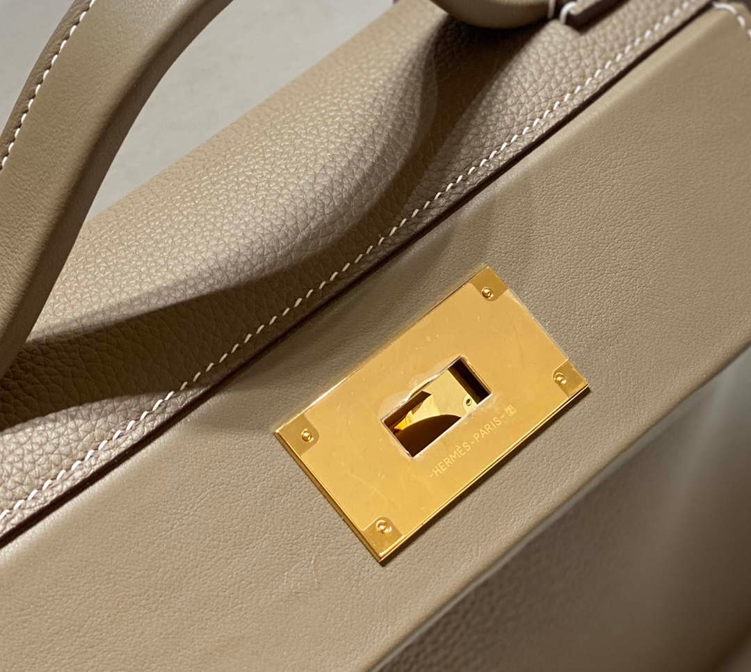 Hermes Kelly 2424 Leather 29cm H230267 Elephant gray Shoulder bag
