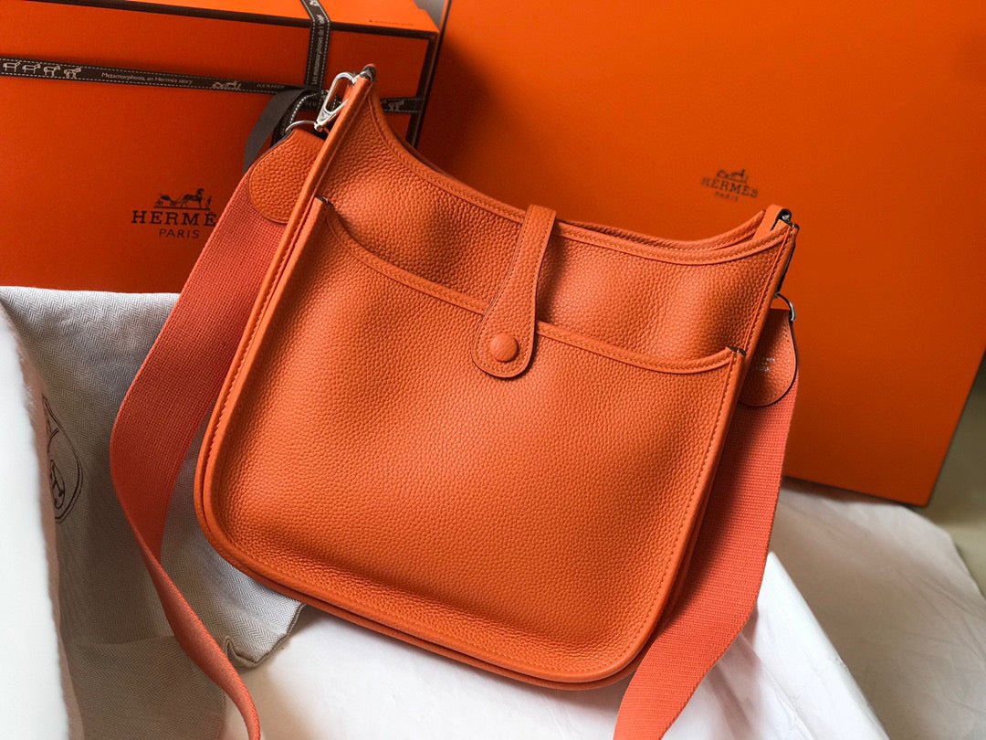Replica Hermes H083435 Evelyne III 29 Shoulder Bag Silver Hardware Orange