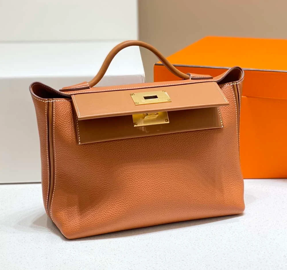Hermes Kelly 2424 Leather 29cm H230267 Brown Shoulder bag