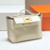 Hermes Mini Kelly 2424 Leather 21cm H230264 White