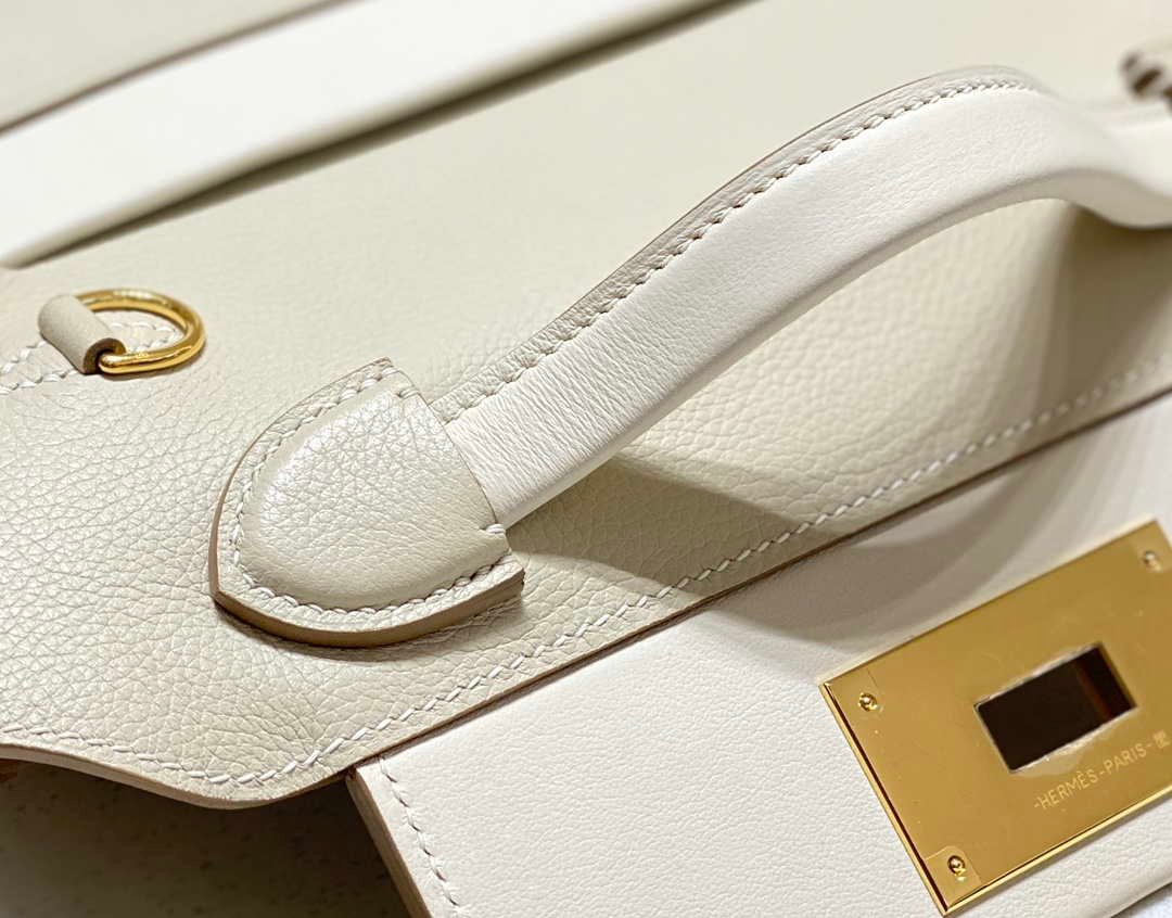 Hermes Mini Kelly 2424 Leather 21cm H230264 White