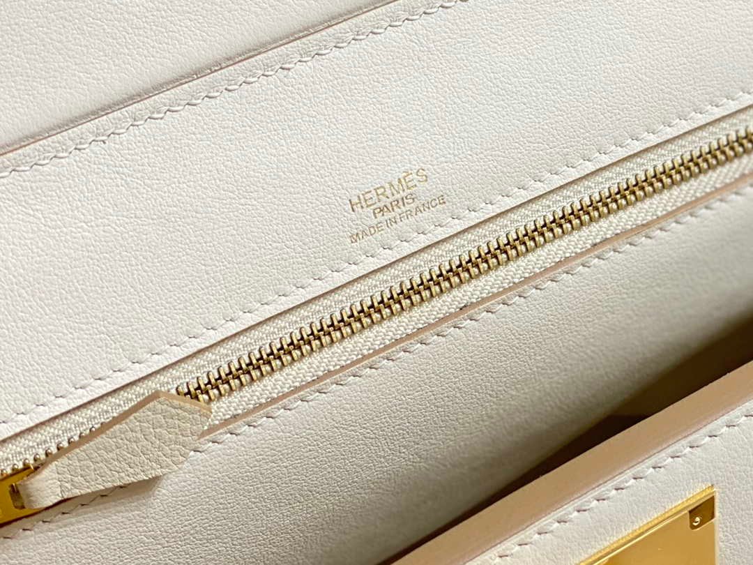 Hermes Mini Kelly 2424 Leather 21cm H230264 White