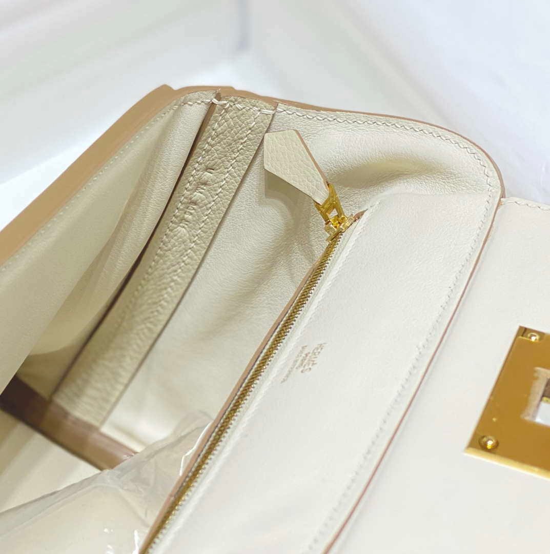 Hermes Mini Kelly 2424 Leather 21cm H230264 White
