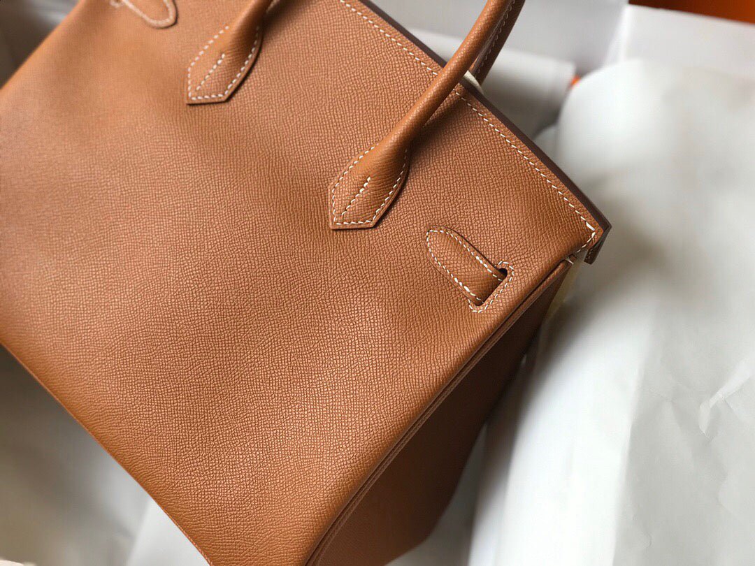 Hermes Birkin Designer Tote Bag Epsom Leather 28356 Brown