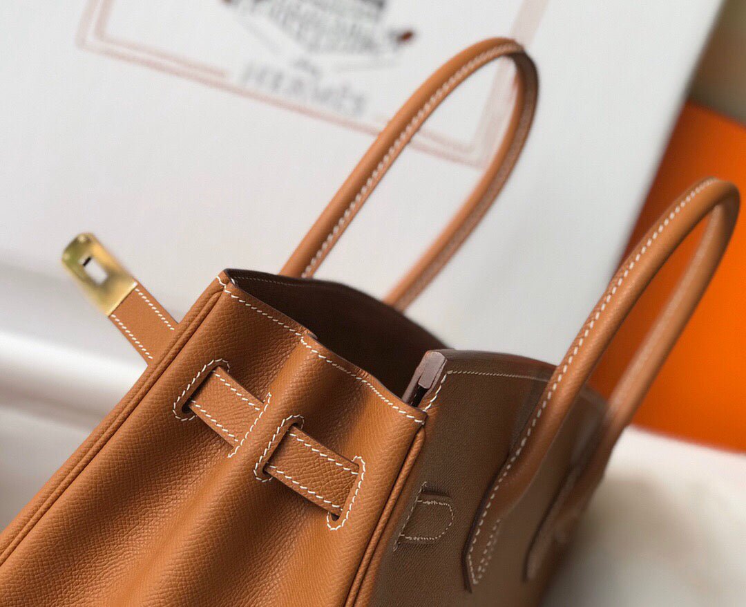 Hermes Birkin Designer Tote Bag Epsom Leather 28356 Brown