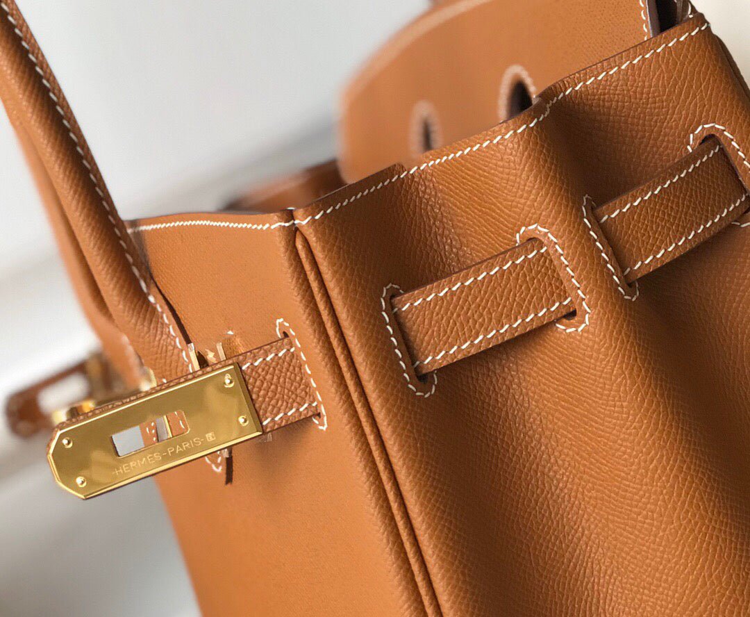 Hermes Birkin Designer Tote Bag Epsom Leather 28356 Brown