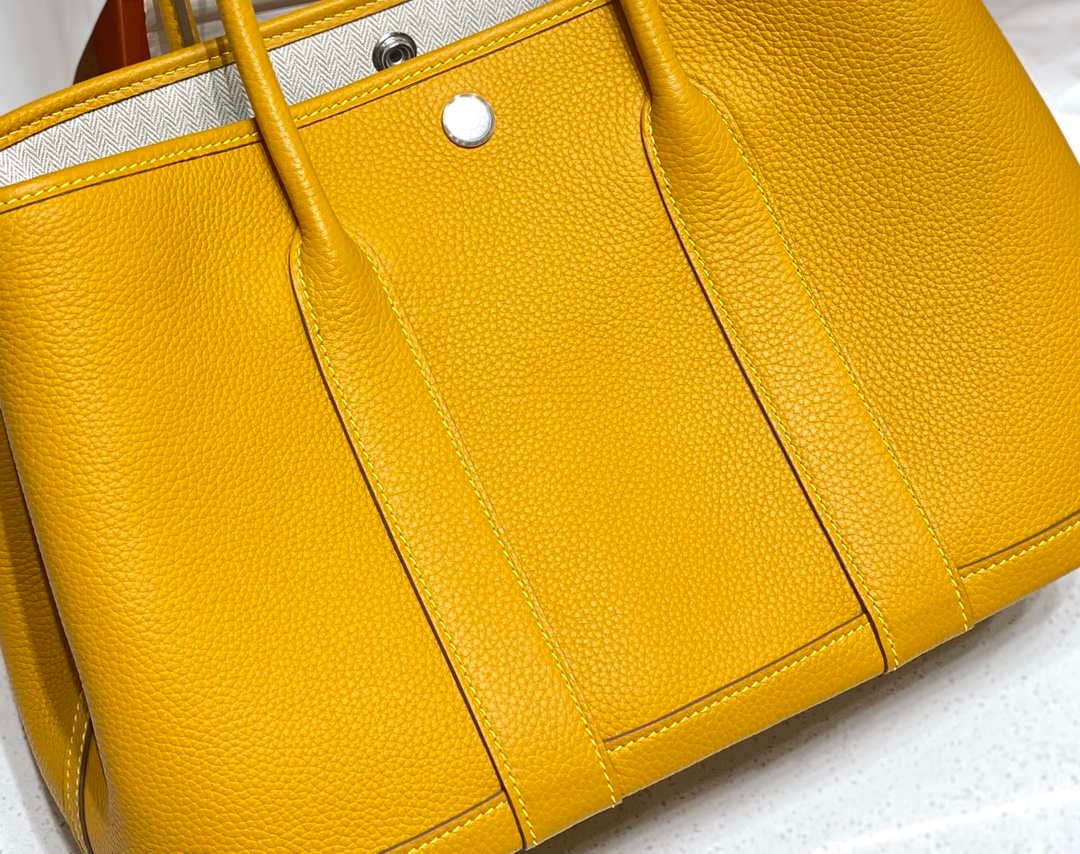 Hermes Yellow Clemence Garden Party 30cm Bag H239041