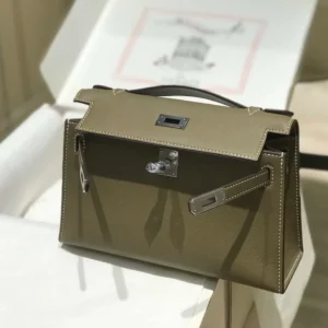 Prada 1BA331 Small Brushed Leather Tote Light Green