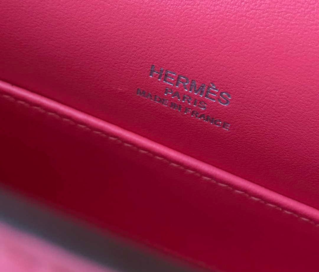 Hermes Mini Kelly Pouchette Swift Leather clutch bag Silver H230253