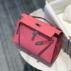 Hermes Mini Kelly Pouchette Swift Leather clutch bag Silver H230253