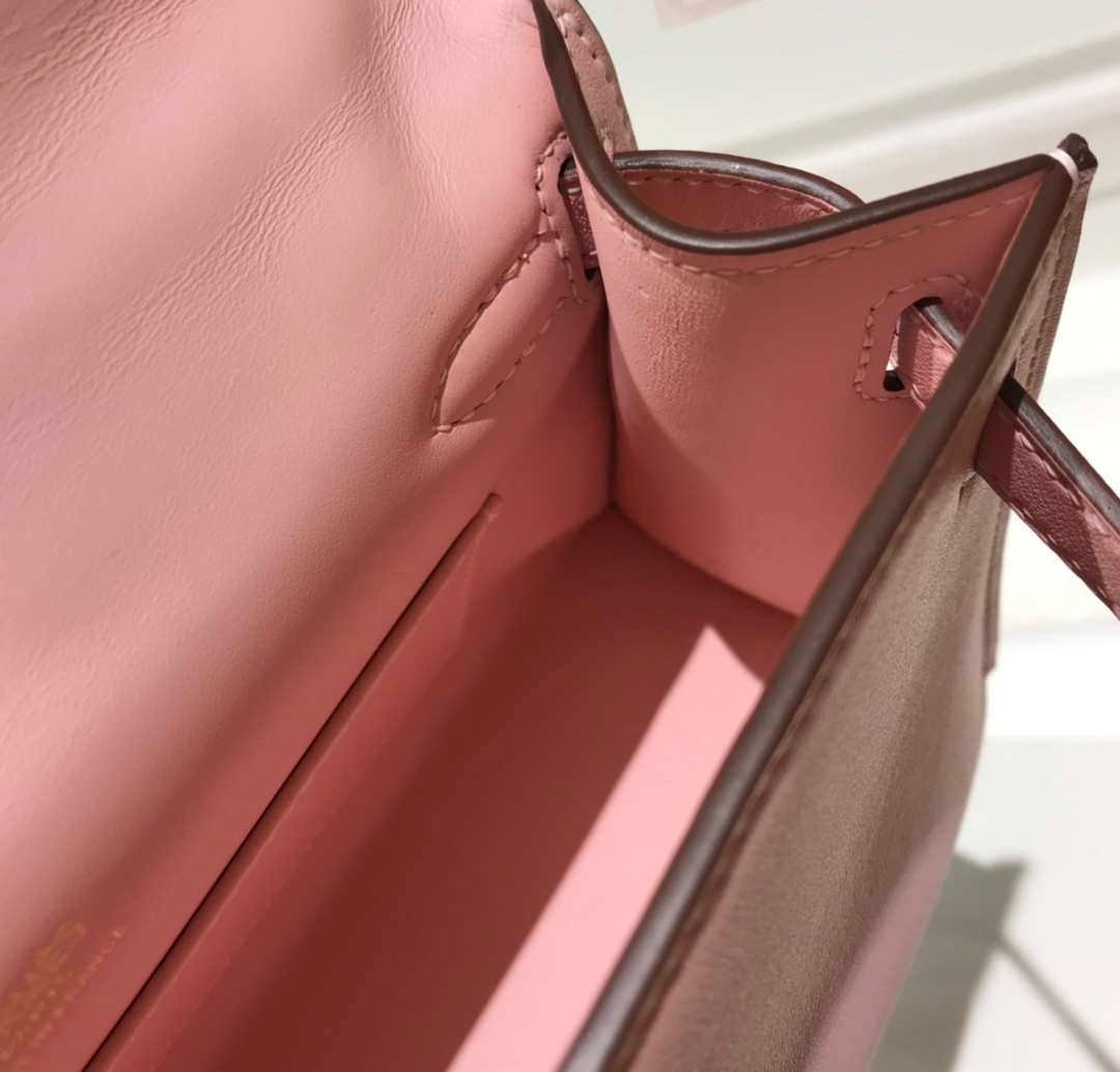 Replica Hermes Kelly Pouchette Swift Leather clutch bag Gold H230251