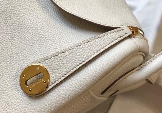 Replica Hermes Lindy 26cm Designer Tote Shoulder Bags Wihte Gold