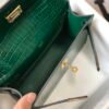 Replica Hermes Mini Kelly Pouchette Crocodile Leather H230238 Green
