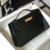 Hermes Mini Kelly Pouchette Crocodile Leather H230234 Black
