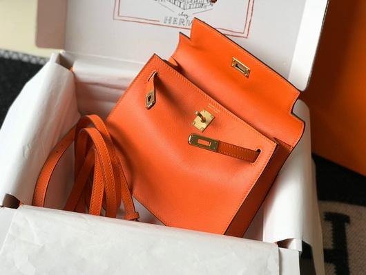 Hermes Kelly Danse 22cm Leather Bag 20355 Orange