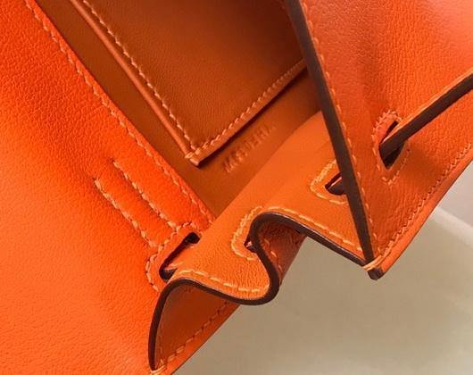 Hermes Kelly Danse 22cm Leather Bag 20355 Orange