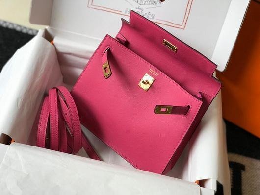 Hermes Kelly Danse 22cm Leather Bag 20351 Plum