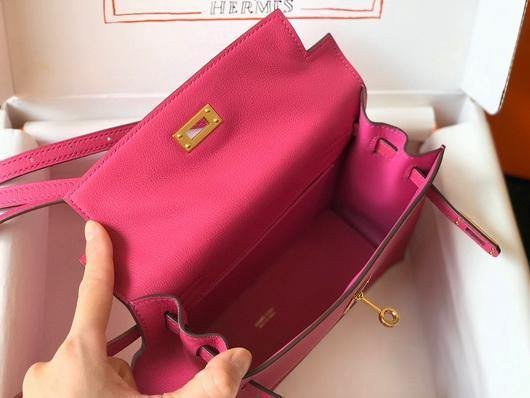 Hermes Kelly Danse 22cm Leather Bag 20351 Plum
