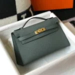 Replica Hermes Mini Kelly Pouchette Epsom Leather H230231 Almond green