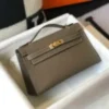 Hermes Mini Kelly Pouchette H230223 Epsom Leather Elephant Grey