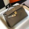 Hermes Mini Kelly Pouchette H230223 Epsom Leather Elephant Grey