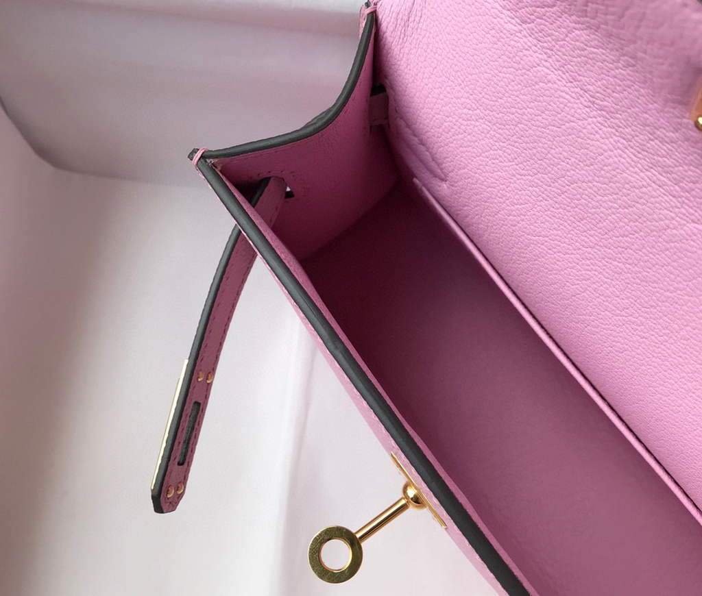 Hermes Kelly Bag Hermes 19CM Epsom Shoulder Mini Bag purple 20459